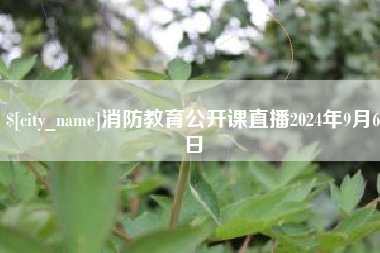 兰州消防教育公开课直播2024年9月6日