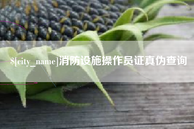 兰州消防设施操作员证真伪查询