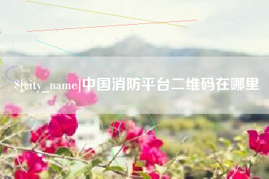 兰州中国消防平台二维码在哪里