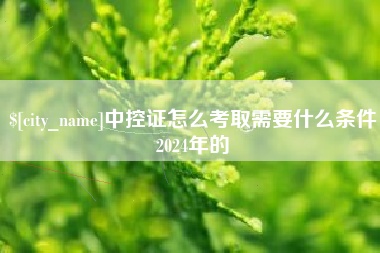 兰州中控证怎么考取需要什么条件2024年的
