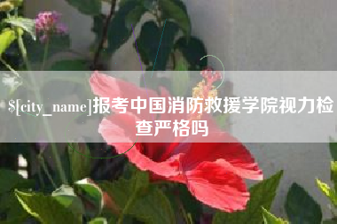 兰州报考中国消防救援学院视力检查严格吗